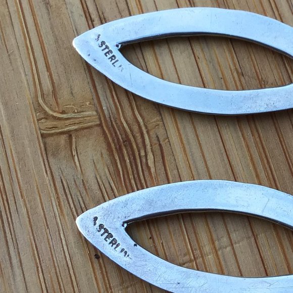 Sterling Silver Drop Post Earrings Vintage Pierced 925 - Picture 6 of 8